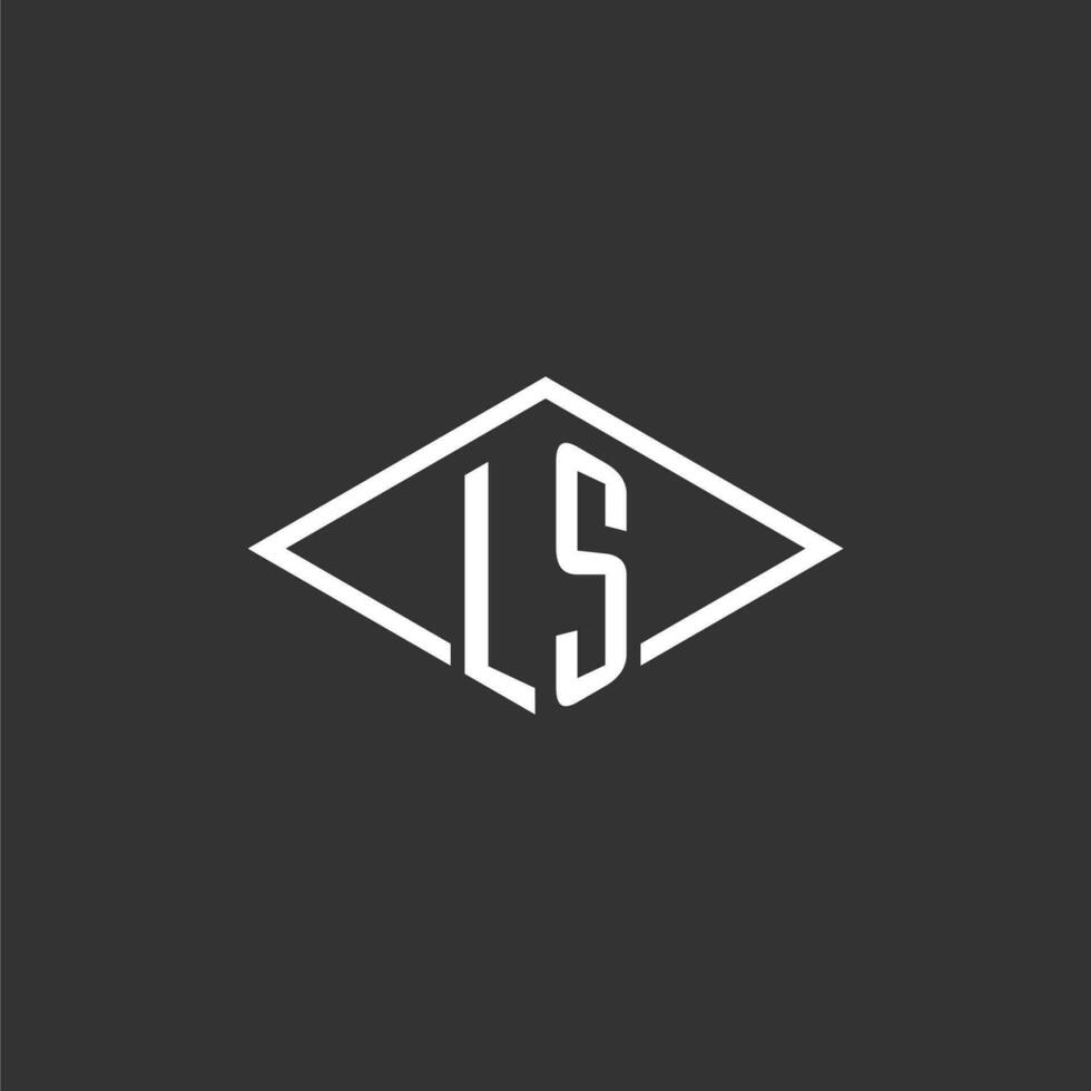 initiales ls logo monogramme avec Facile diamant ligne style conception vecteur