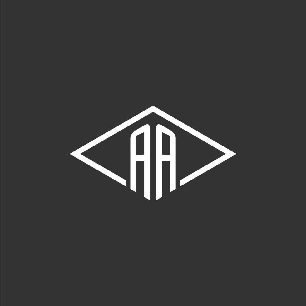 initiales aa logo monogramme avec Facile diamant ligne style conception vecteur