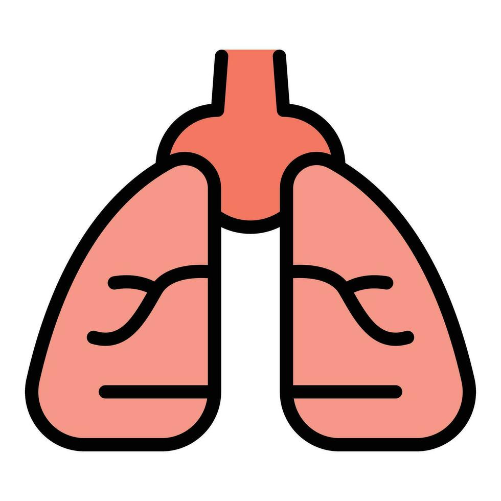 bébé santé poumons icône vecteur plat