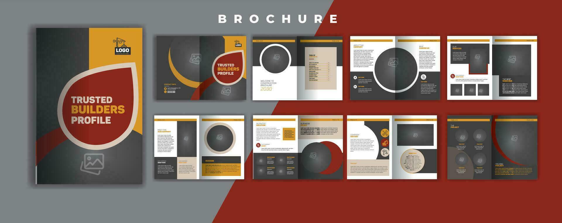 16 page brochure conception modèle construction brochure conception bifold construction brochure conception vecteur