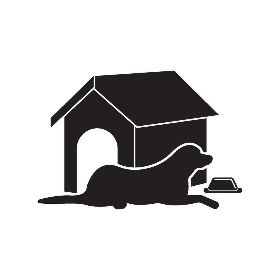 niche à chien, chien chenil icône vecteur illustration symbole conception