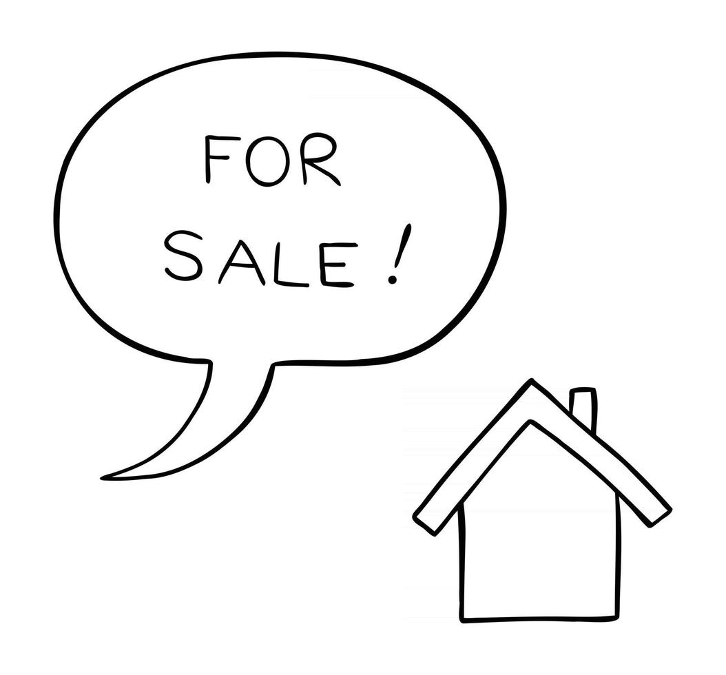 illustration vectorielle de dessin animé de maison à vendre vecteur