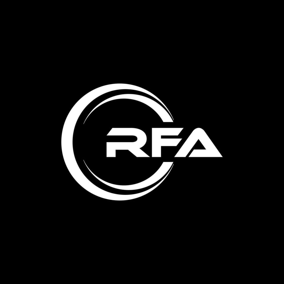 RFA logo conception, inspiration pour une unique identité. moderne élégance et Créatif conception. filigrane votre Succès avec le frappant cette logo. vecteur