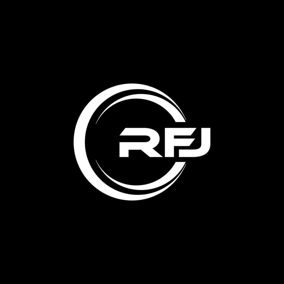 RFJ logo conception, inspiration pour une unique identité. moderne élégance et Créatif conception. filigrane votre Succès avec le frappant cette logo. vecteur