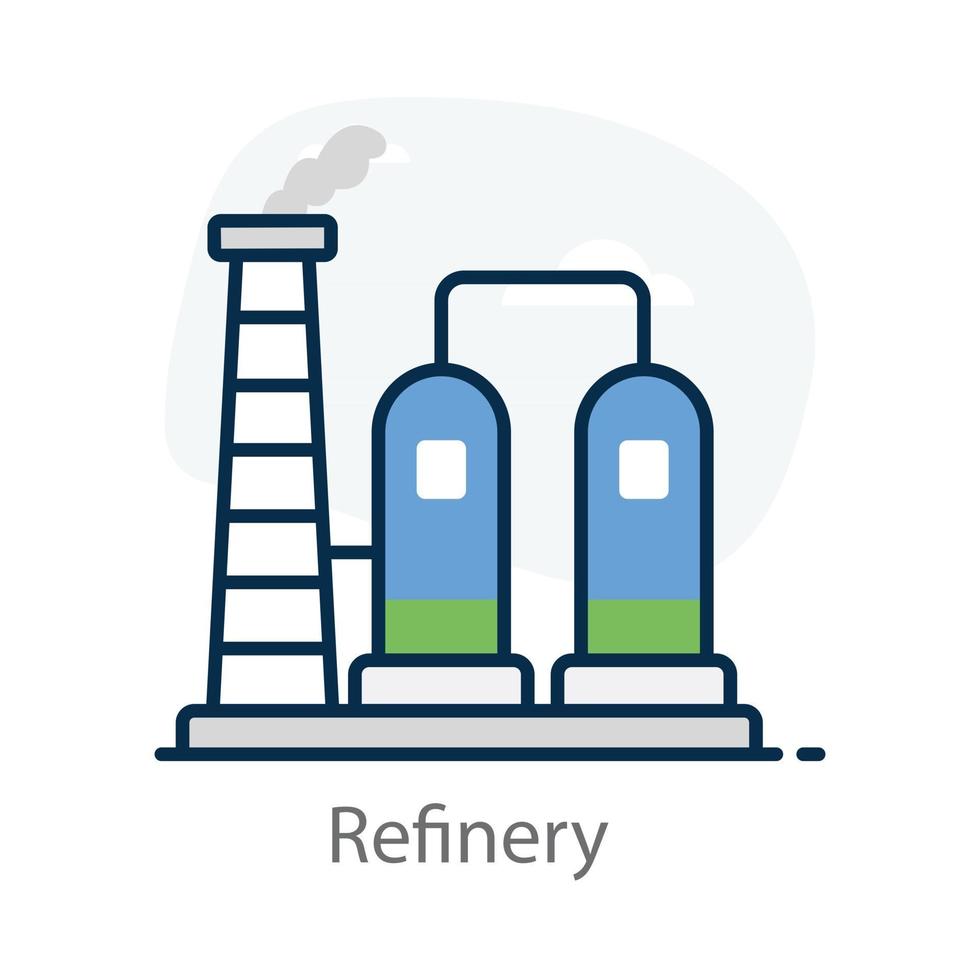 usine de raffinerie de pétrole vecteur