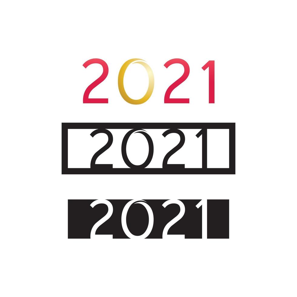 nombre nouvel an 2021 conception logo vectoriel et numéro de conception