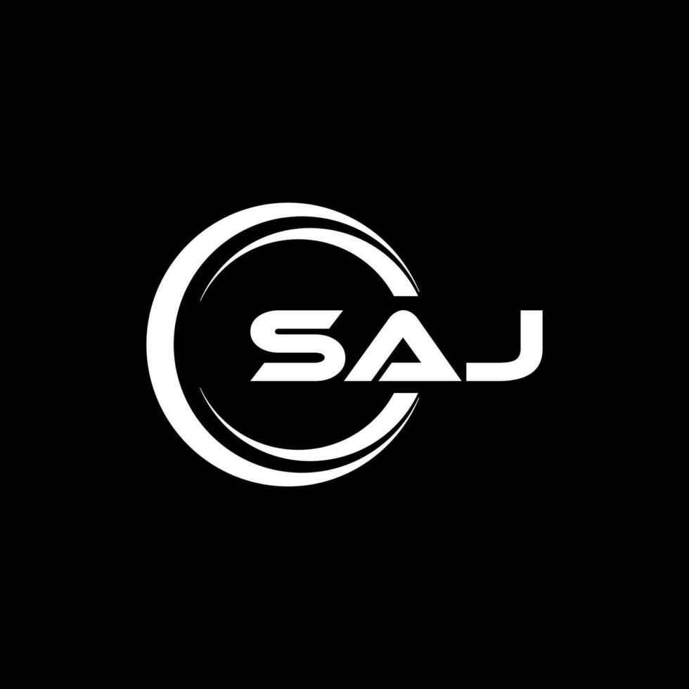 saj logo conception, inspiration pour une unique identité. moderne élégance et Créatif conception. filigrane votre Succès avec le frappant cette logo. vecteur