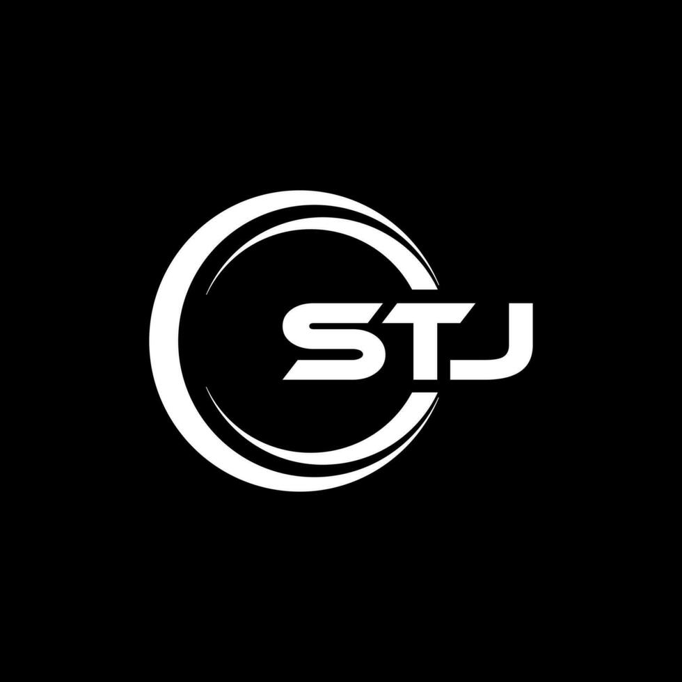 stj logo conception, inspiration pour une unique identité. moderne élégance et Créatif conception. filigrane votre Succès avec le frappant cette logo. vecteur