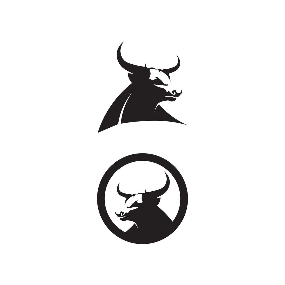 Logo de vache et de buffle tête de corne de taureau et application d'icônes de modèles de symboles vecteur