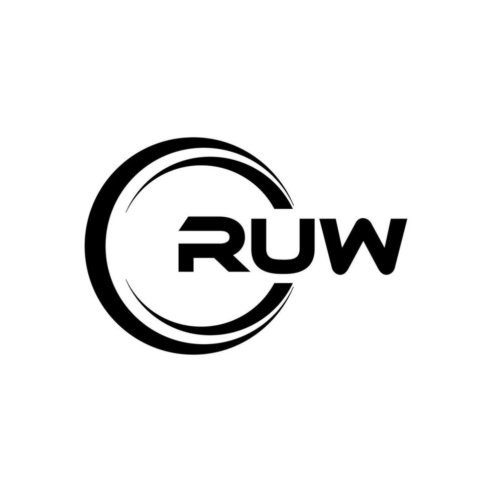 Ruw logo conception, inspiration pour une unique identité. moderne élégance et Créatif conception. filigrane votre Succès avec le frappant cette logo. vecteur