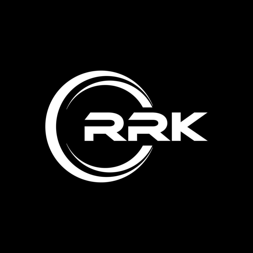 rrk logo conception, inspiration pour une unique identité. moderne élégance et Créatif conception. filigrane votre Succès avec le frappant cette logo. vecteur