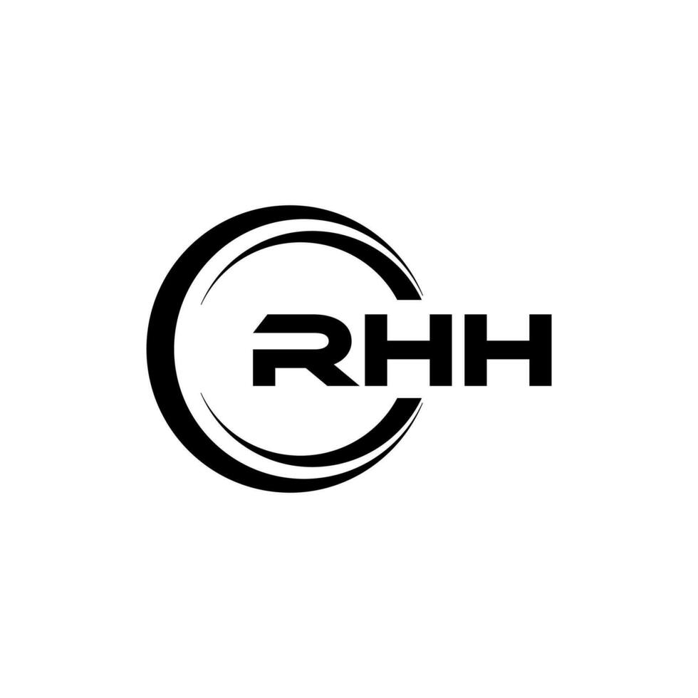 rhh logo conception, inspiration pour une unique identité. moderne élégance et Créatif conception. filigrane votre Succès avec le frappant cette logo. vecteur