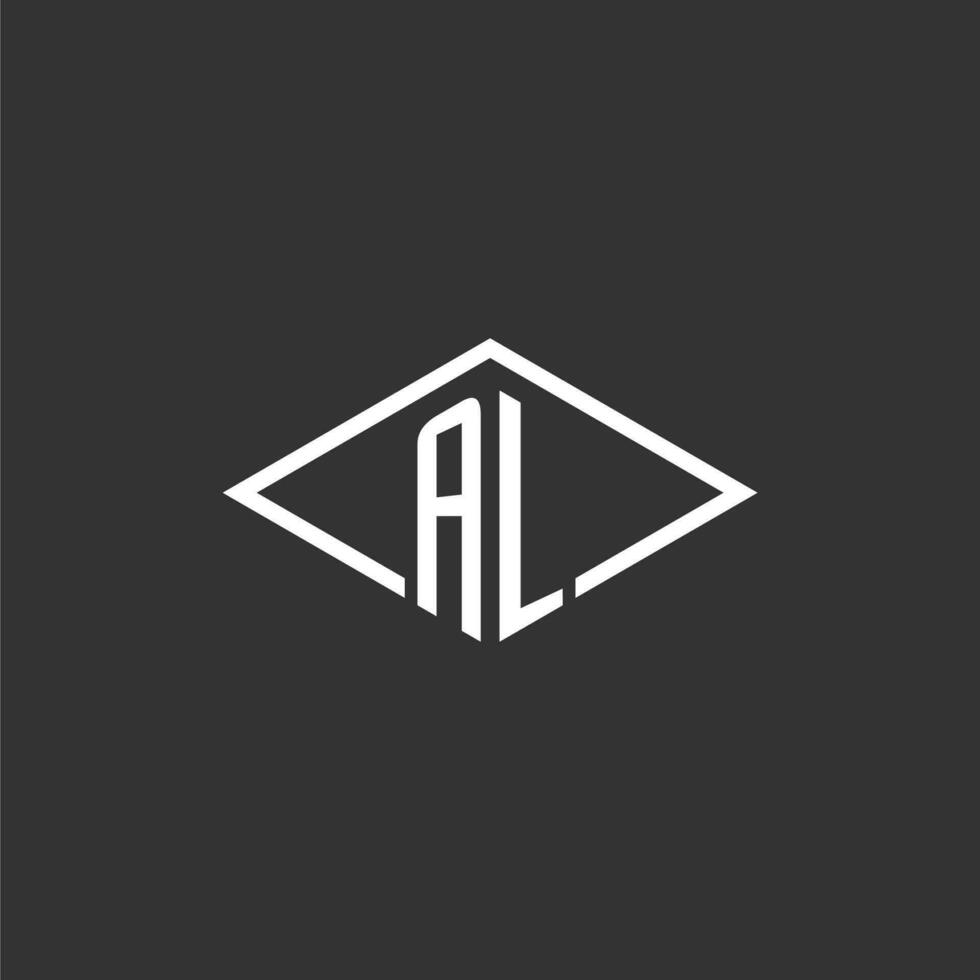initiales Al logo monogramme avec Facile diamant ligne style conception vecteur