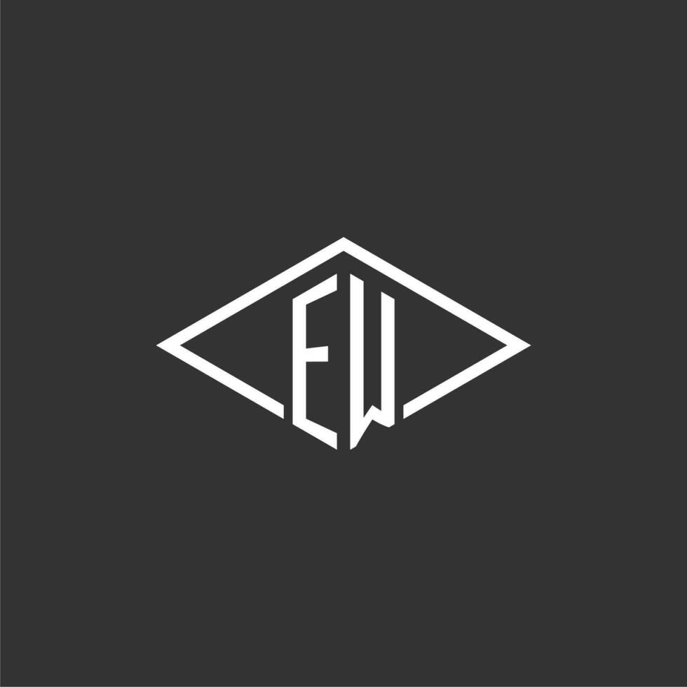 initiales euh logo monogramme avec Facile diamant ligne style conception vecteur