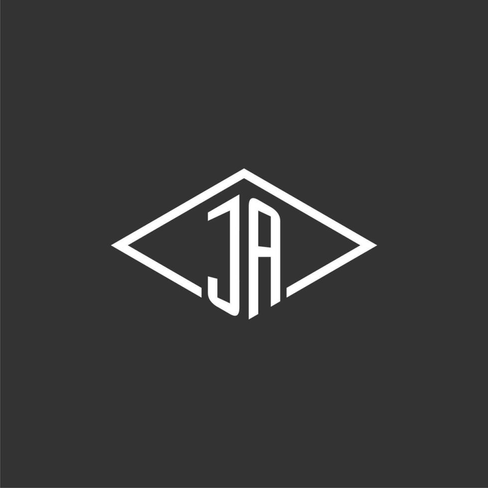 initiales ja logo monogramme avec Facile diamant ligne style conception vecteur