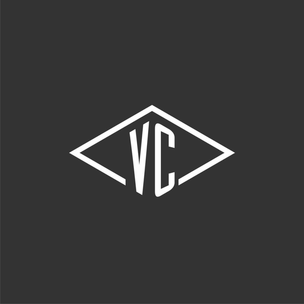 initiales vc logo monogramme avec Facile diamant ligne style conception vecteur