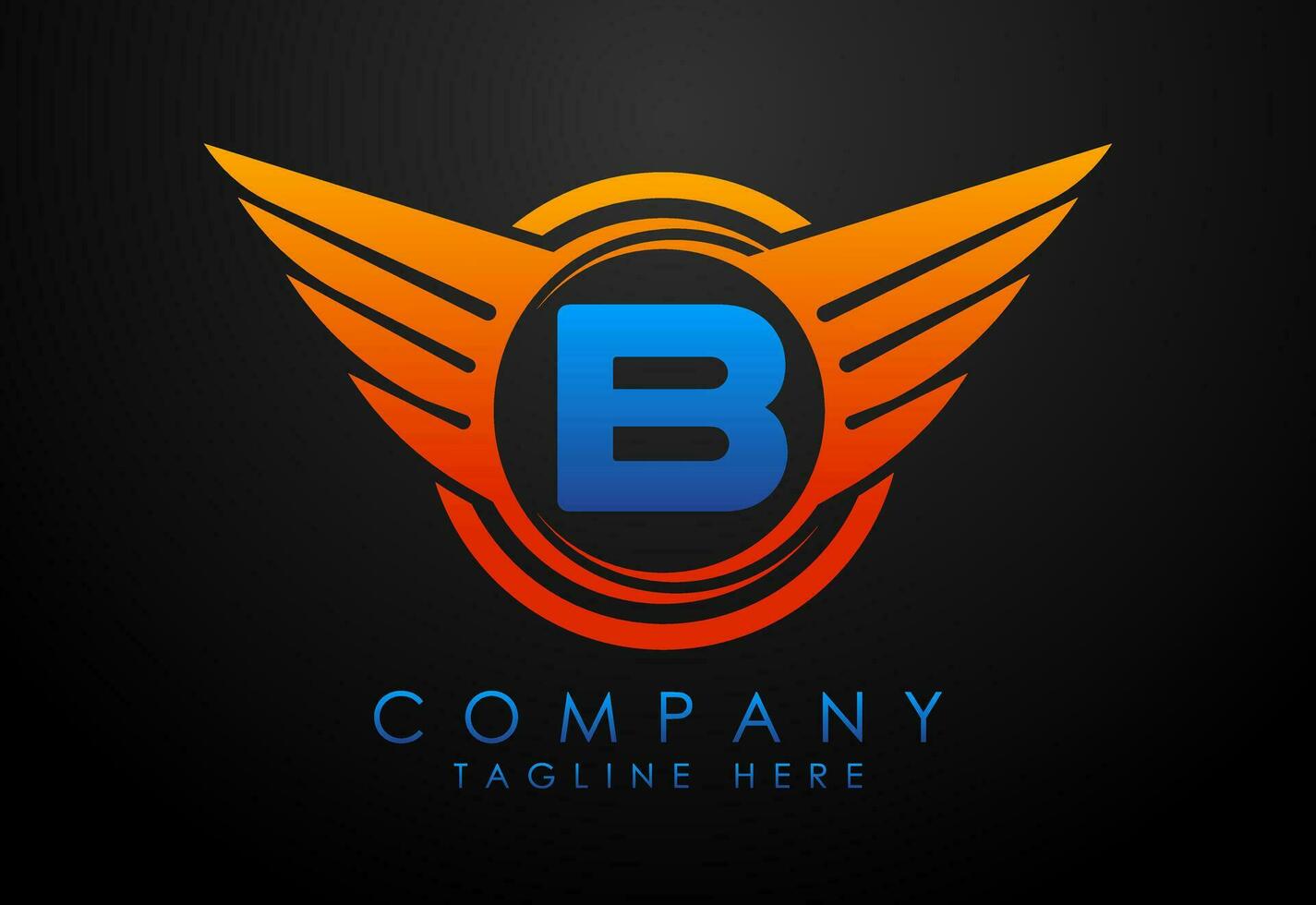 Anglais alphabet b avec ailes logo conception. voiture et automobile vecteur logo concept