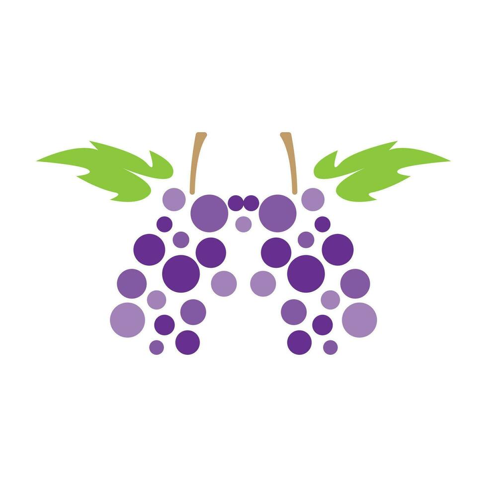 grain de raisin logo, jardin vecteur, Frais violet fruit, du vin marque conception, Facile illustration modèle vecteur