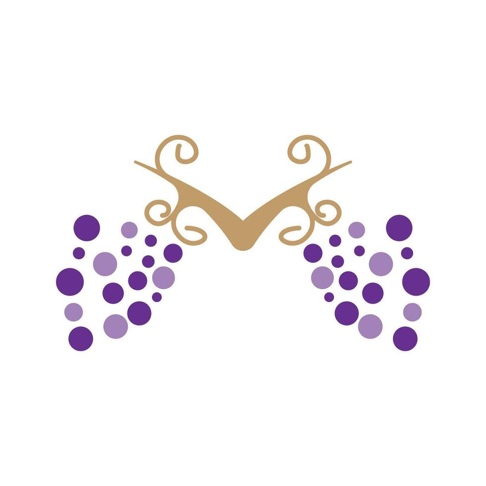 grain de raisin logo, jardin vecteur, Frais violet fruit, du vin marque conception, Facile illustration modèle vecteur