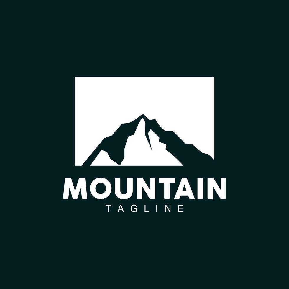 Montagne logo, la nature paysage vue conception, grimpeurs et aventure, modèle illustration vecteur