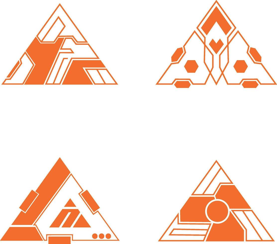 Triangle futuriste hud Cadre illustration. pro vecteur