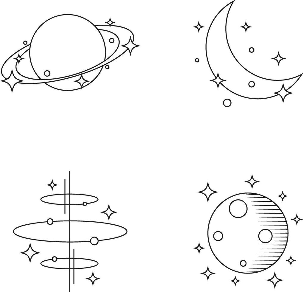 cosmique ancien minimaliste art et modèle illustration vecteur