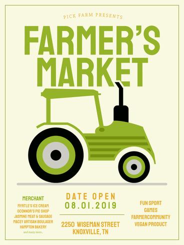 Flyer Design Farmers Market Vector