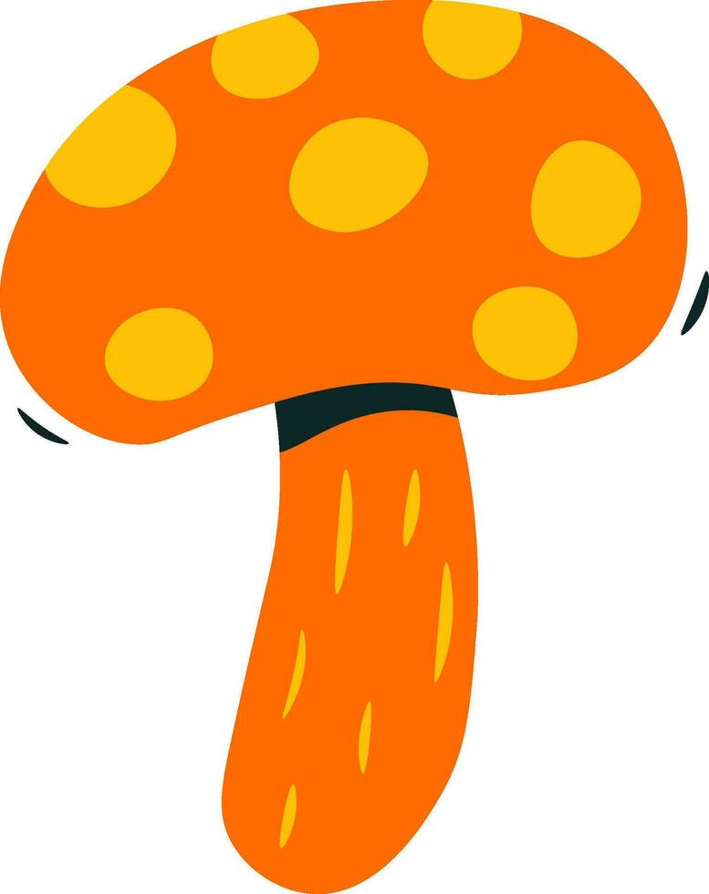 champignon plat illustration icône, dessin animé style vecteur