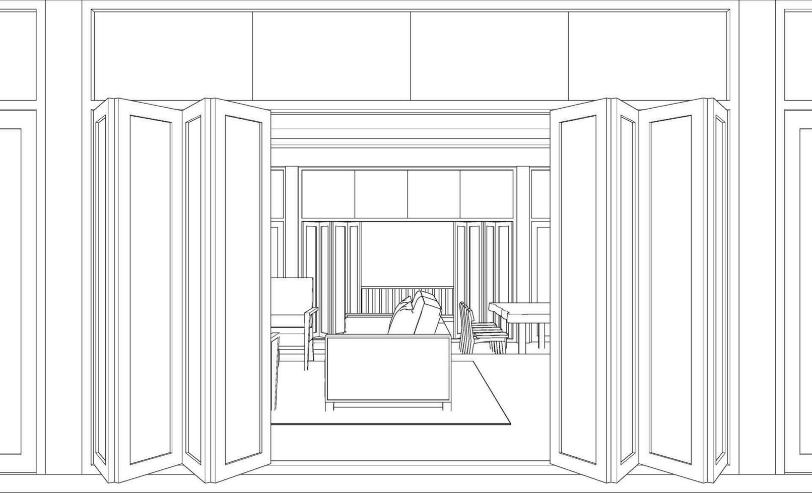 3d illustration de café et Résidentiel projet vecteur