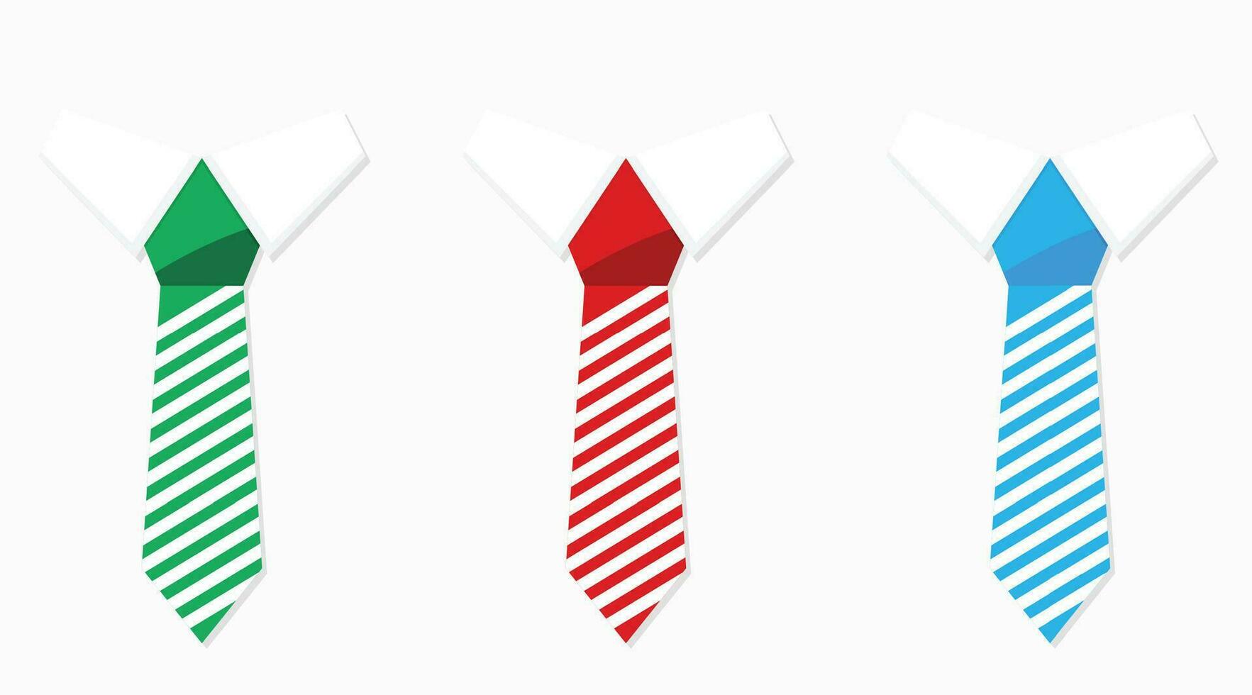 ensemble de coloré cravate vert bleu et rouge. affaires décontractée collection. vecteur illustration