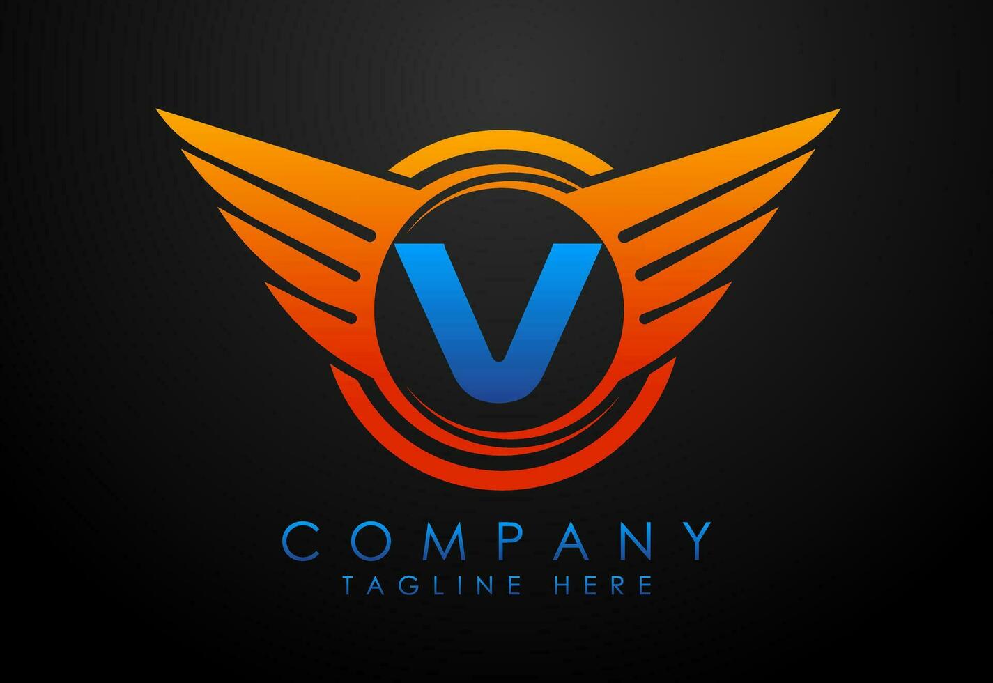 Anglais alphabet v avec ailes logo conception. voiture et automobile vecteur logo concept