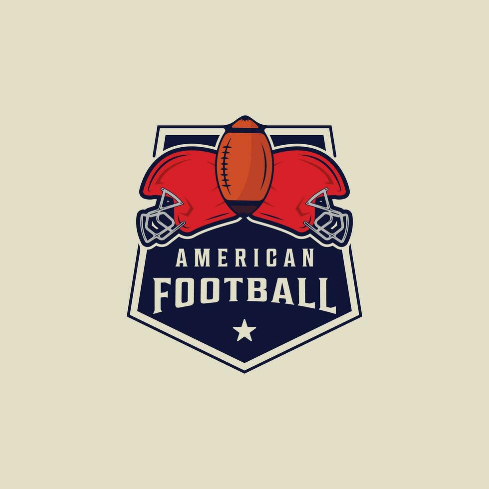 américain Football emblème logo vecteur illustration modèle icône graphique conception. sport de Balle et casque signe ou symbole pour club ou ligue concept avec badge