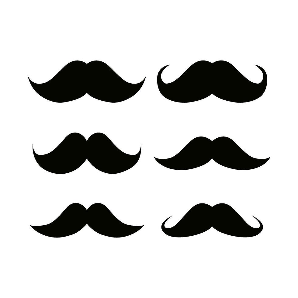 silhouette de des lunettes et moustache avec barbe isolé vecteur