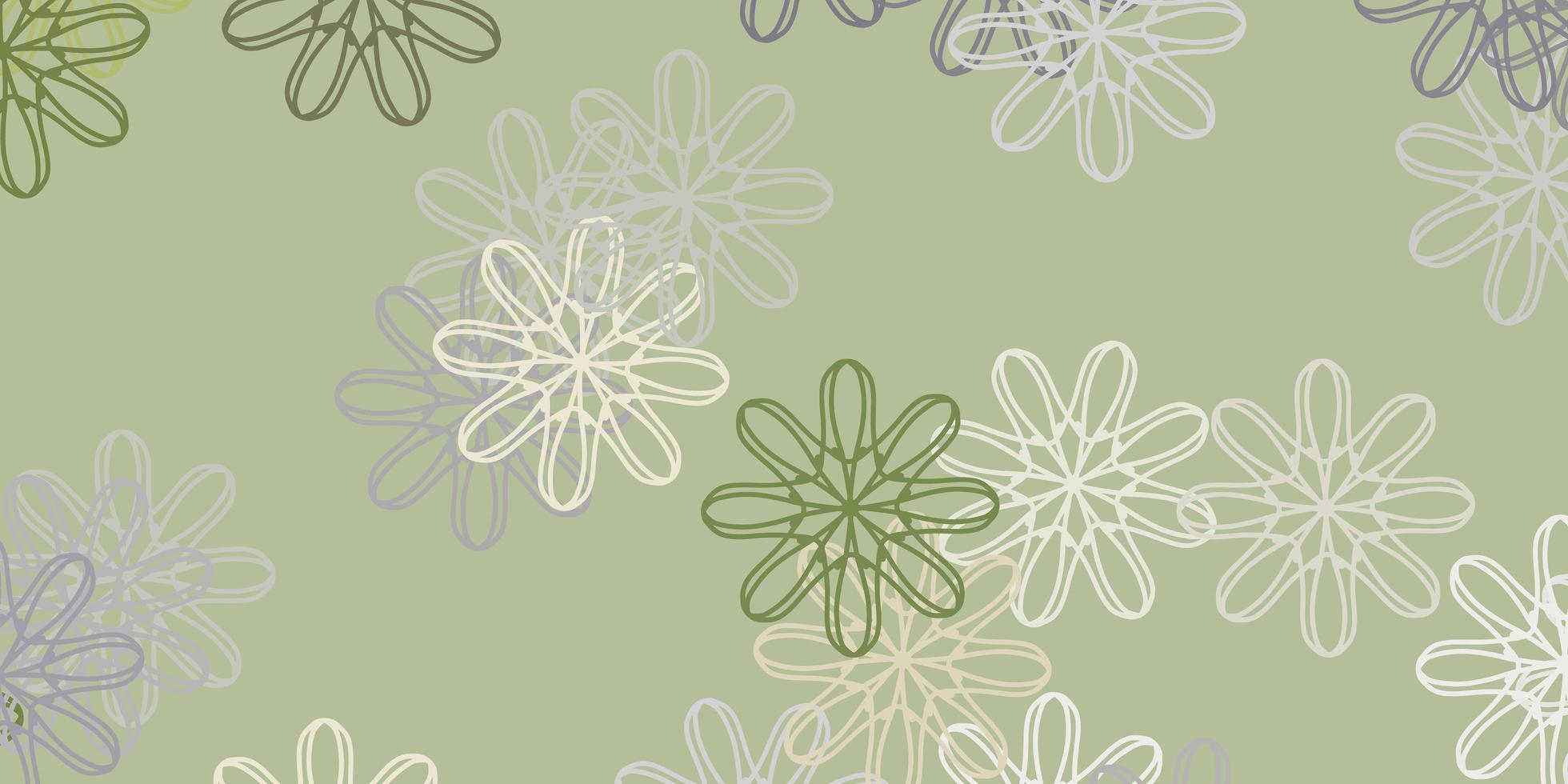 texture de doodle vecteur gris clair avec des fleurs.