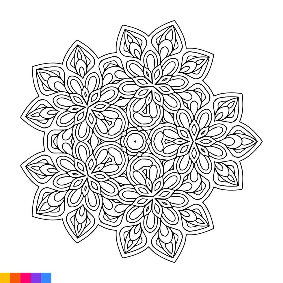 mandala art pour coloration livre. nettoyer décoratif rond ornement. Oriental modèle, vecteur illustration coloration livre page. circulaire modèle dans forme de mandala pour henné, Mehndi, tatouage, décoration.