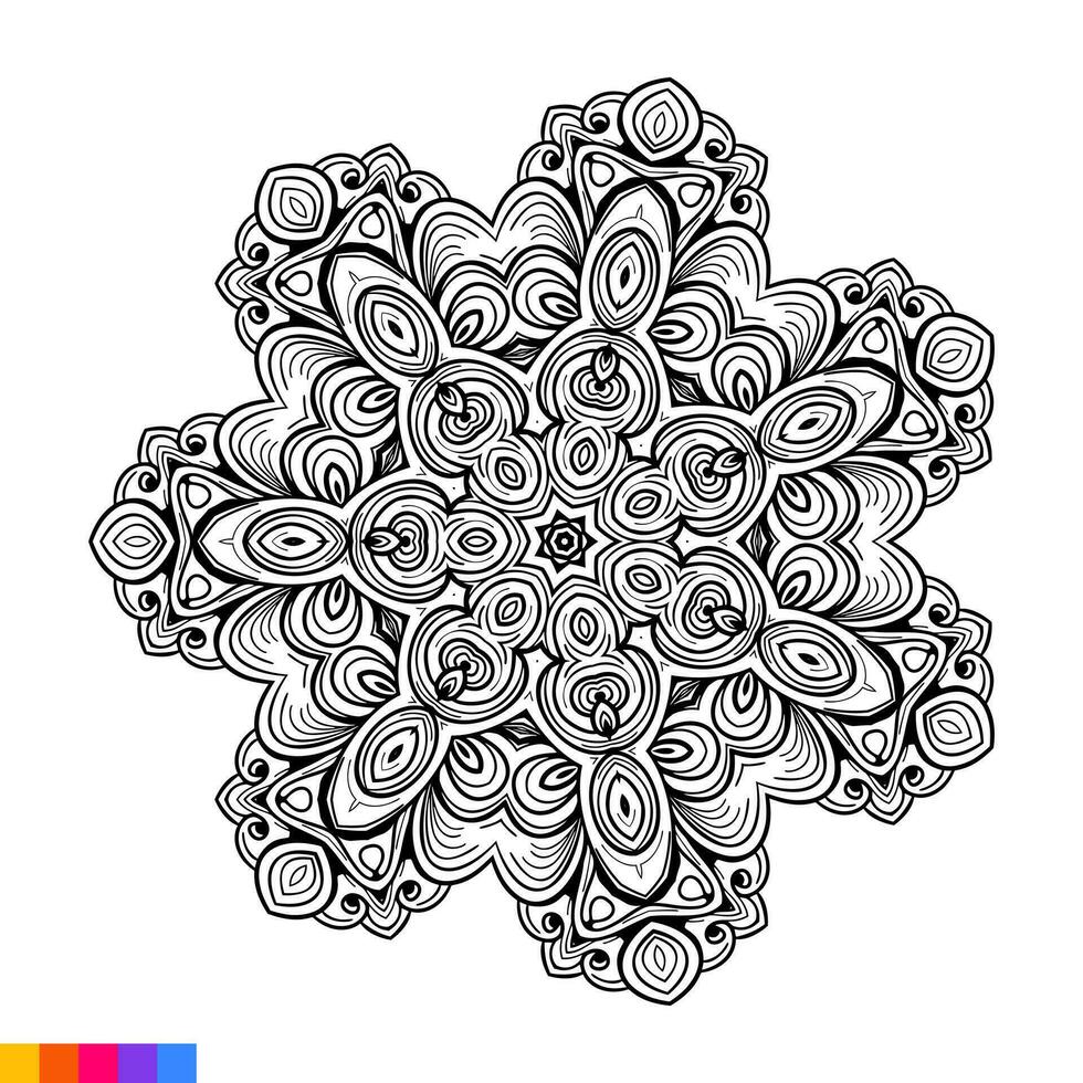 mandala art pour coloration livre. nettoyer décoratif rond ornement. Oriental modèle, vecteur illustration coloration livre page. circulaire modèle dans forme de mandala pour henné, Mehndi, tatouage, décoration.