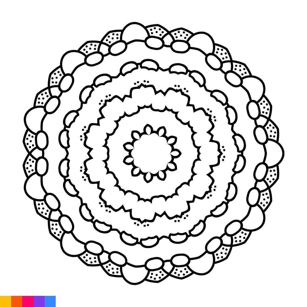 mandala art pour coloration livre. nettoyer décoratif rond ornement. Oriental modèle, vecteur illustration coloration livre page. circulaire modèle dans forme de mandala pour henné, Mehndi, tatouage, décoration.