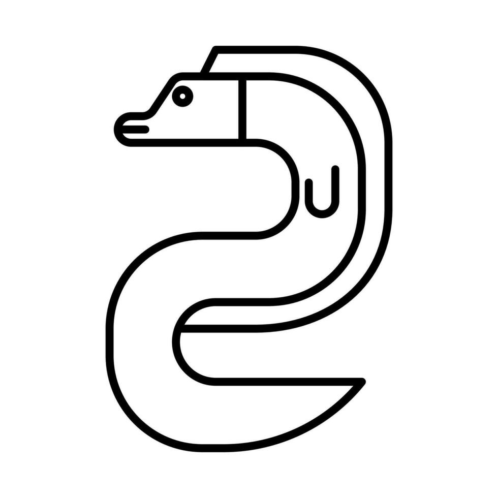 anguille icône, signe, symbole dans ligne style vecteur