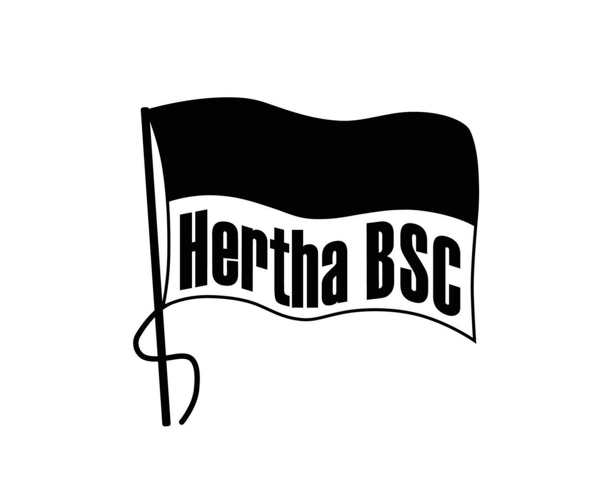 Herta Berlin club symbole logo noir Football Bundesliga Allemagne abstrait conception vecteur illustration