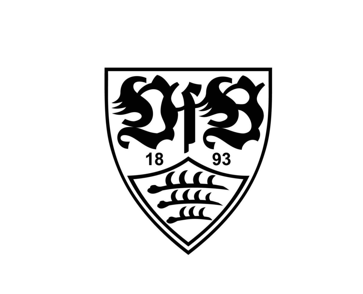 Stuttgart club logo symbole noir Football Bundesliga Allemagne abstrait conception vecteur illustration