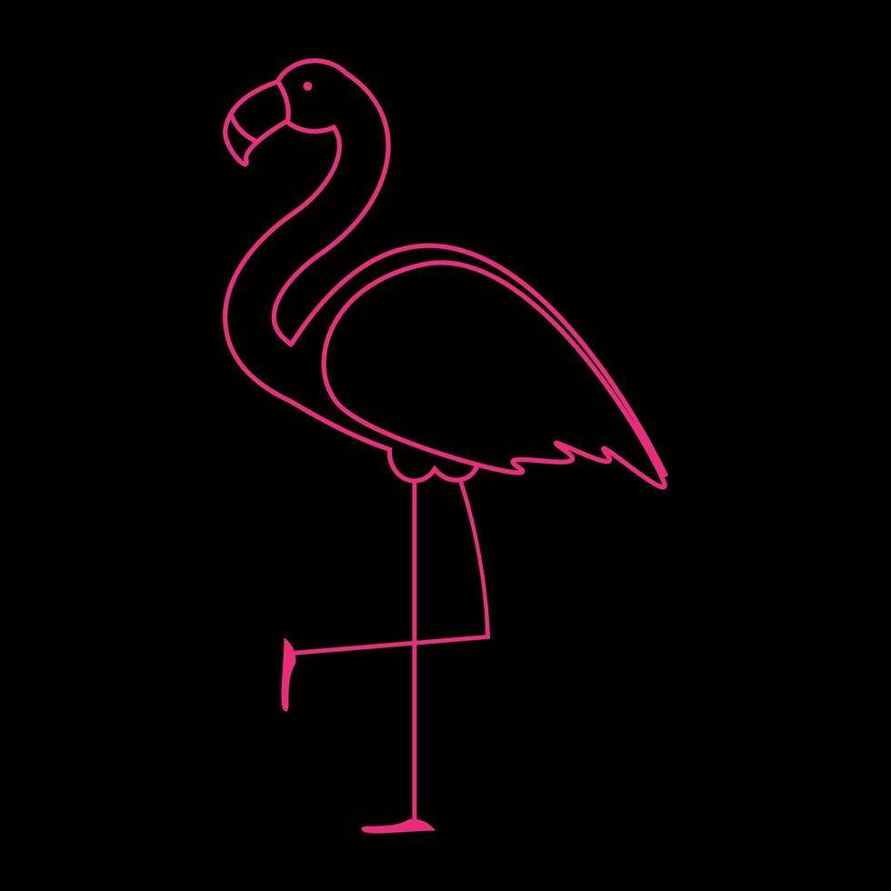 illustration vectorielle mignon flamant rose icône vecteur