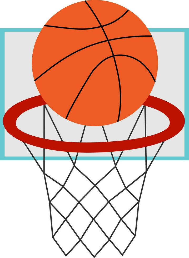 vecteur illustration de basketball cerceau et Balle dans dessin animé style