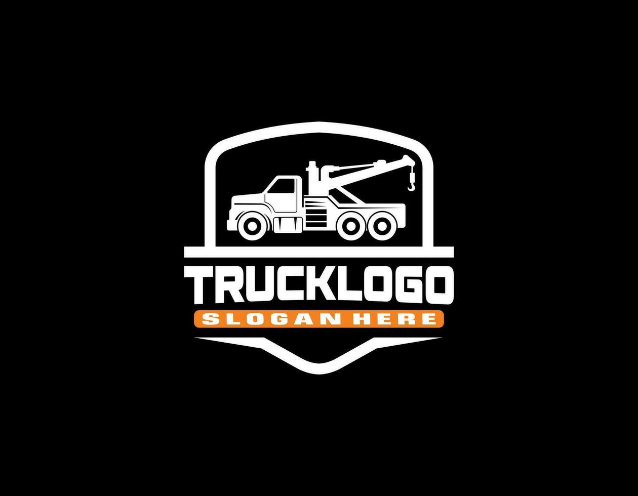 remorquage un camion avec emblème logo conception vecteur