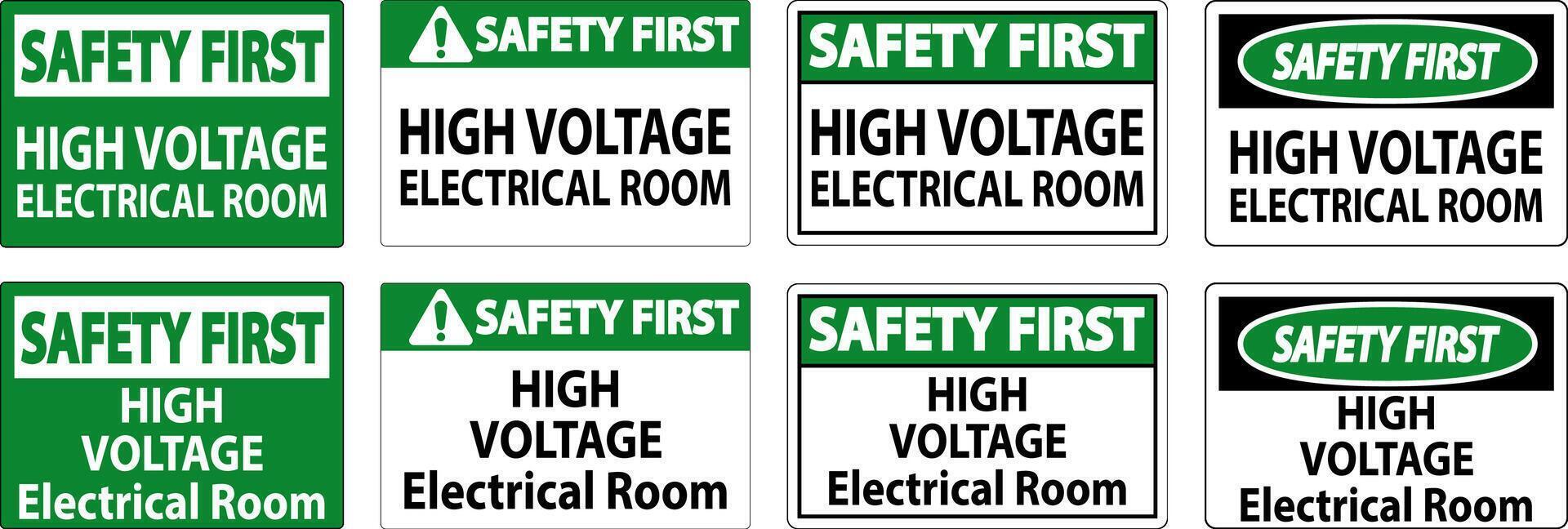 sécurité premier signe haute Tension - électrique pièce vecteur