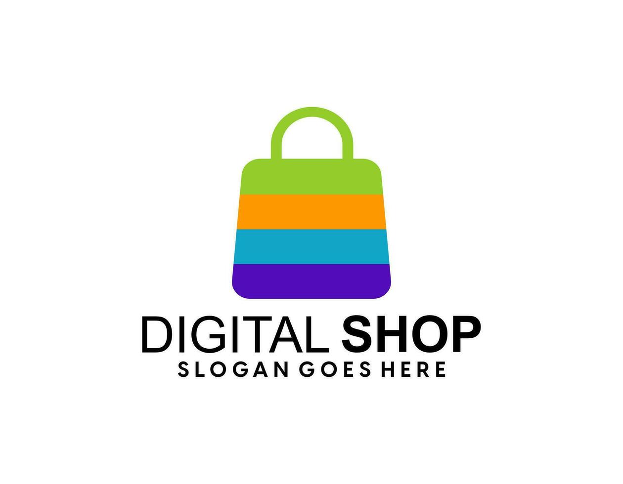 magasin logo avec sac icône pour e Commerce et boutique logo vecteur