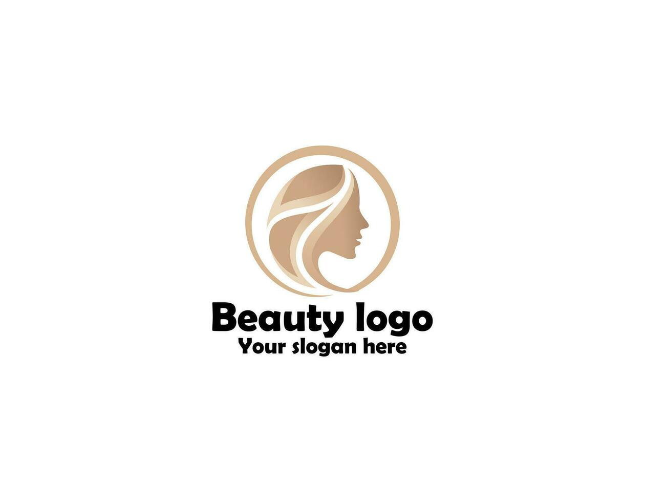 vecteur modèle logo pour beauté salon stylisé longue aux cheveux femme