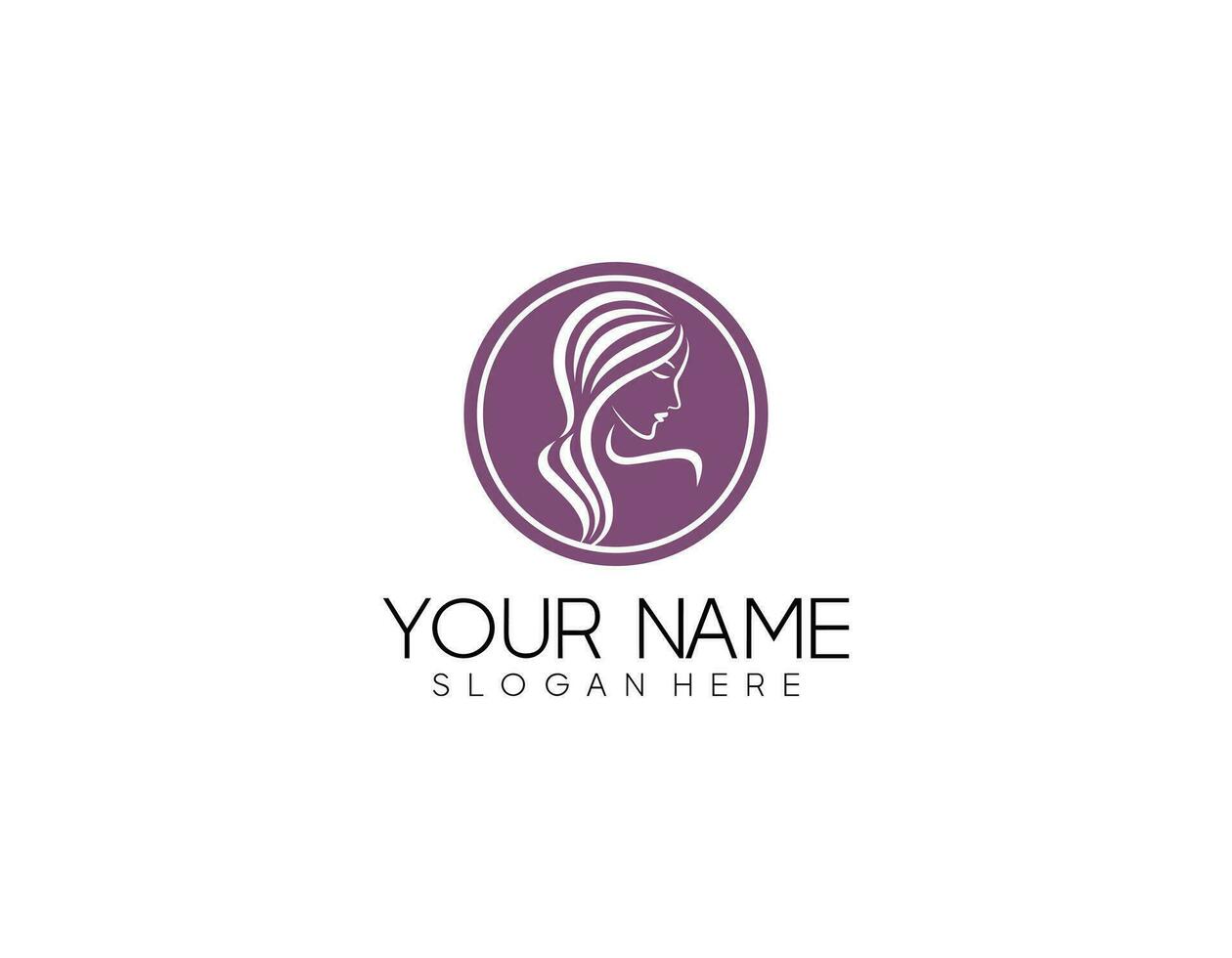 cheveux extensions logo avec or couleur. élégant silhouette de une fille avec longue cheveux sur une noir Contexte vecteur