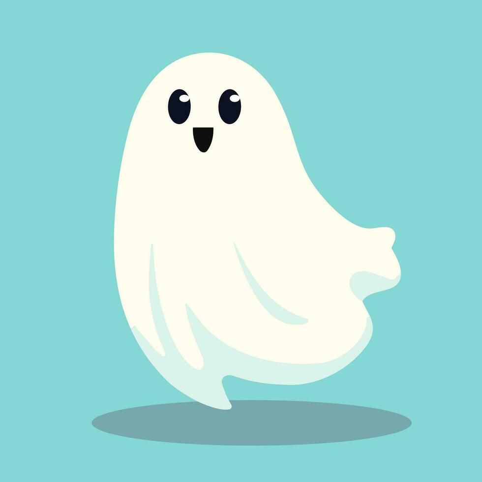 mignonne fantôme personnage style, et plat conception. vecteur des illustrations pour Halloween journée.
