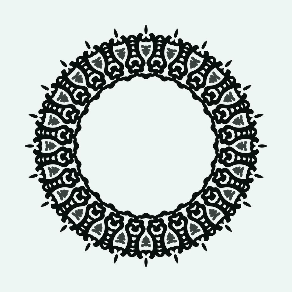 rond ornemental cadre, noir et blanc cadre, arabe, andalou, Oriental, arabesque modes. vecteur