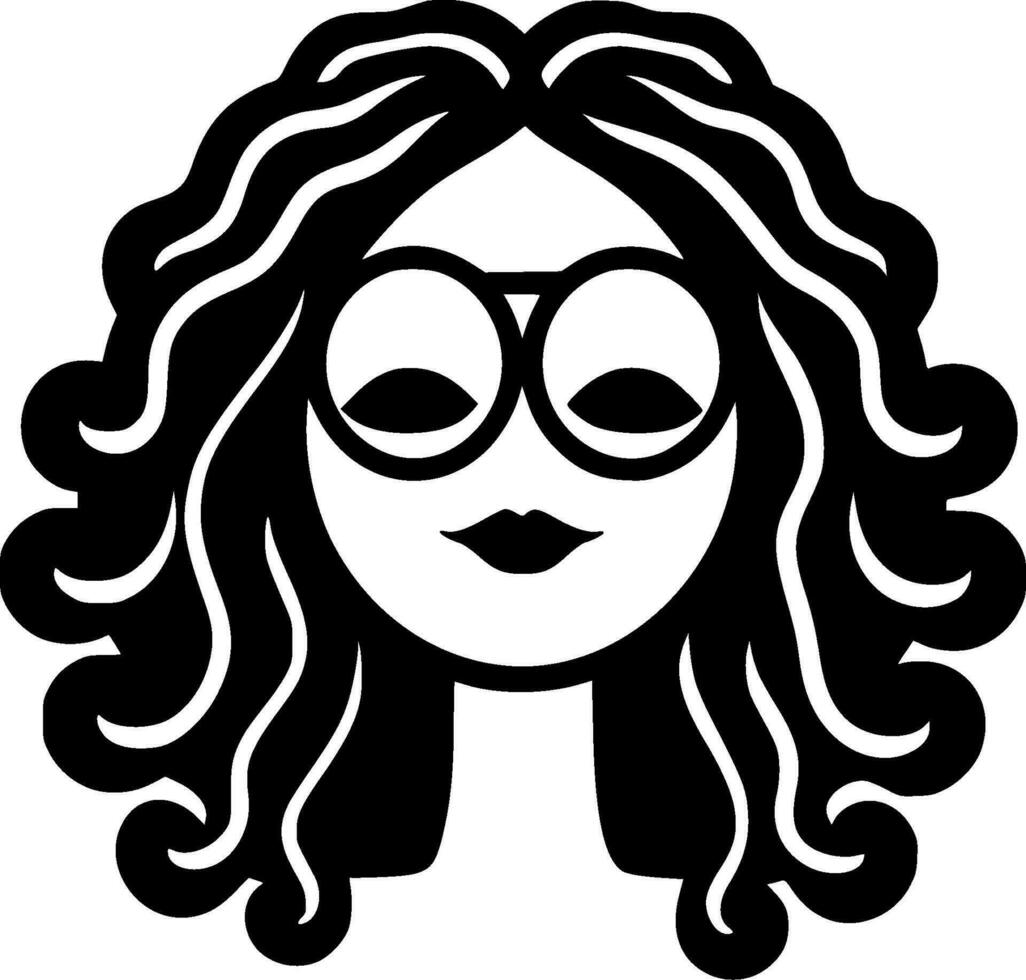 hippie - minimaliste et plat logo - vecteur illustration